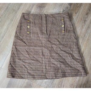 Moloh Women Tweed Wool Skirt 10 UK / 8 US Designer 2014 Collection Brown Defect